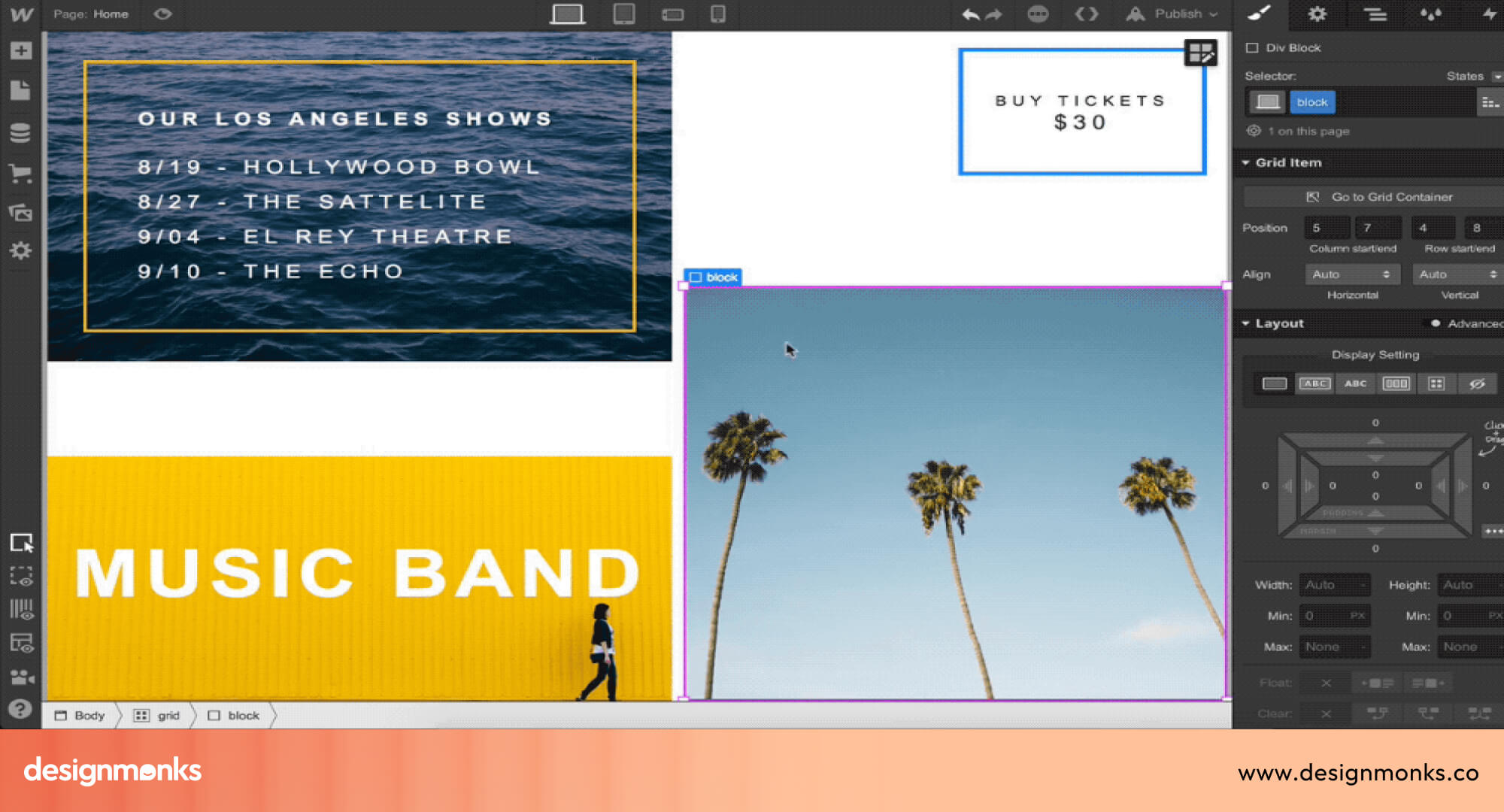 Webflow’s Structured layout 