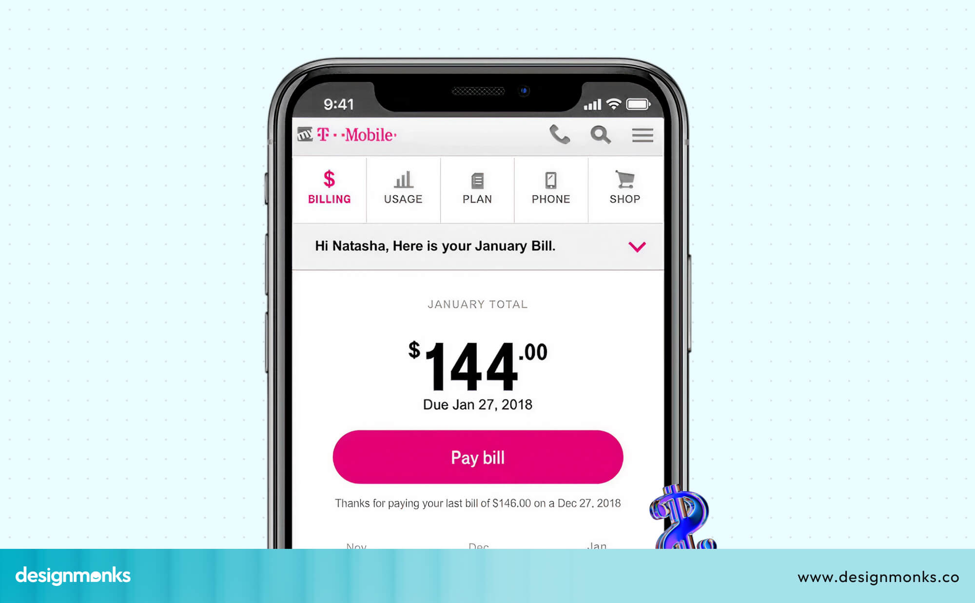 T-Mobile Apps Clear Content Hierarchy 