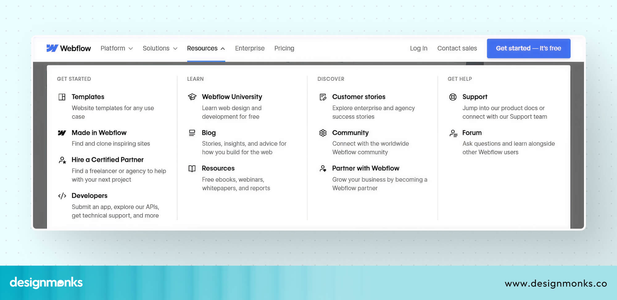 ‍Mega Menu with intuitive Navigation
