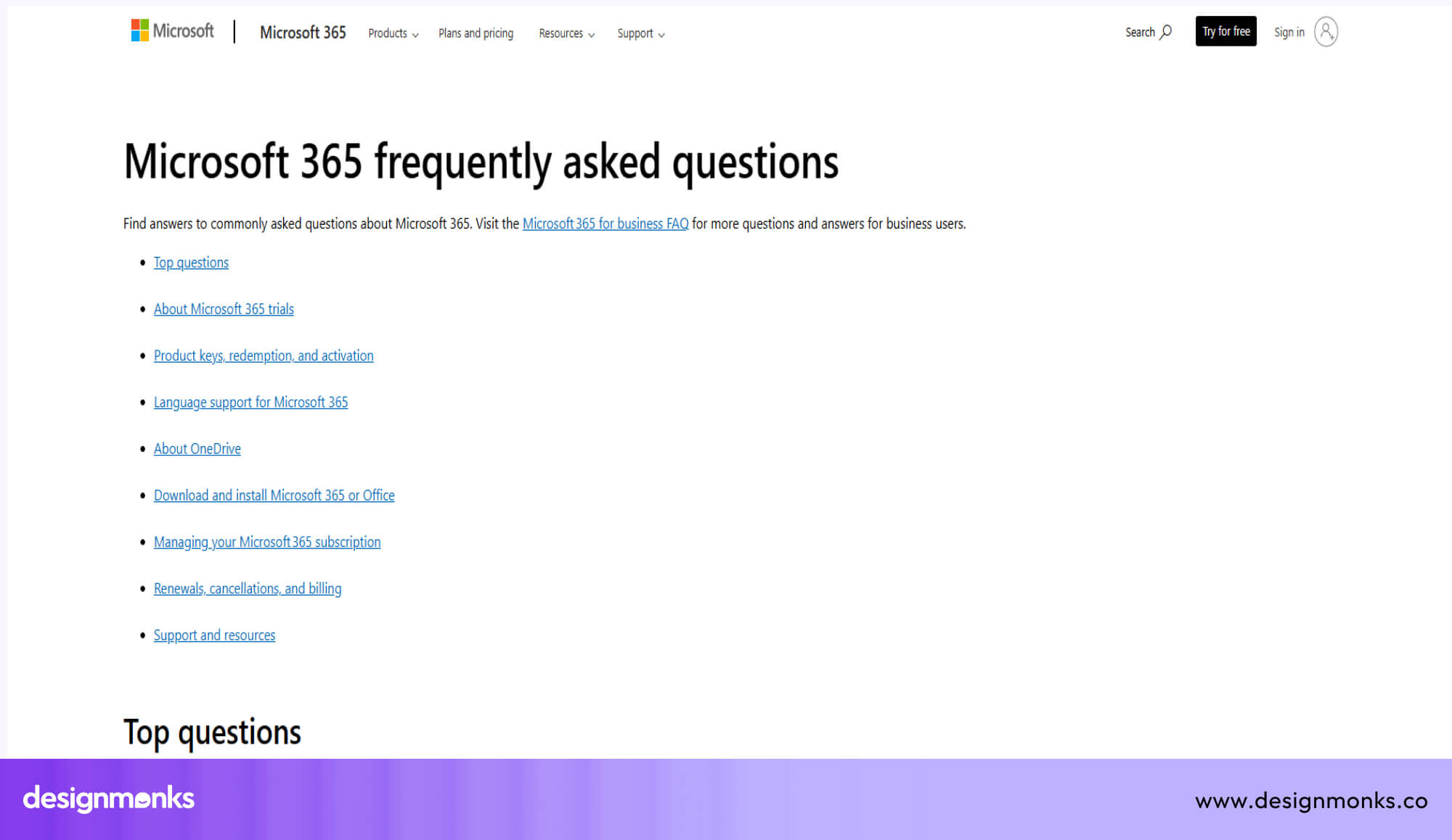 Microsoft 365 FAQ Page